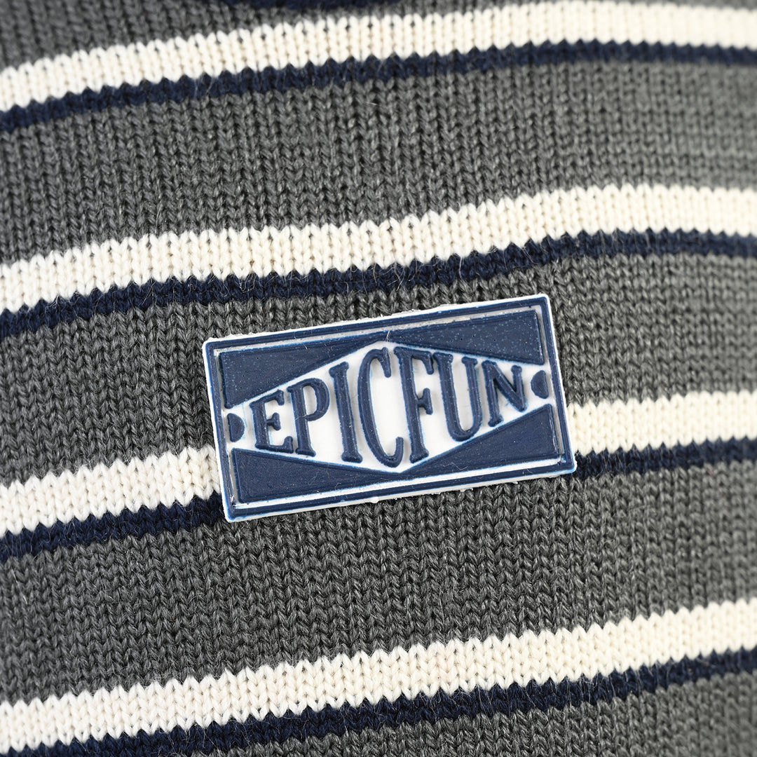 Boys Acrylic Sweater - Epic Fun - Navy & Grey
