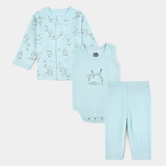 Infant Unisex Cotton 3Pcs Suit Set