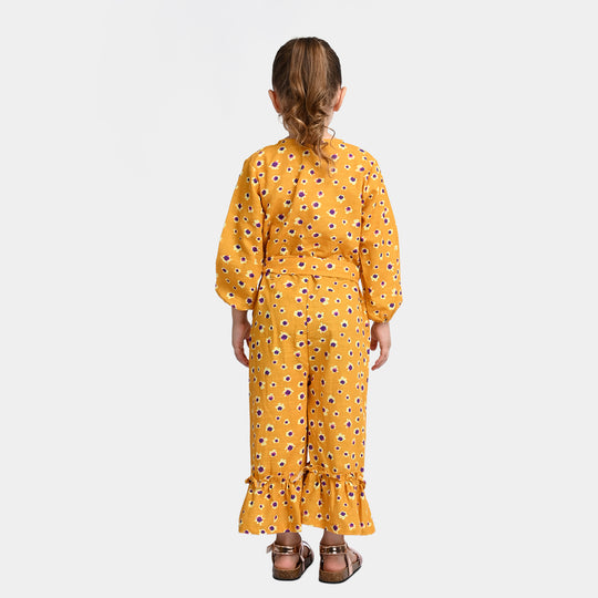 Girls khaddar Jumpsuit -Yellow