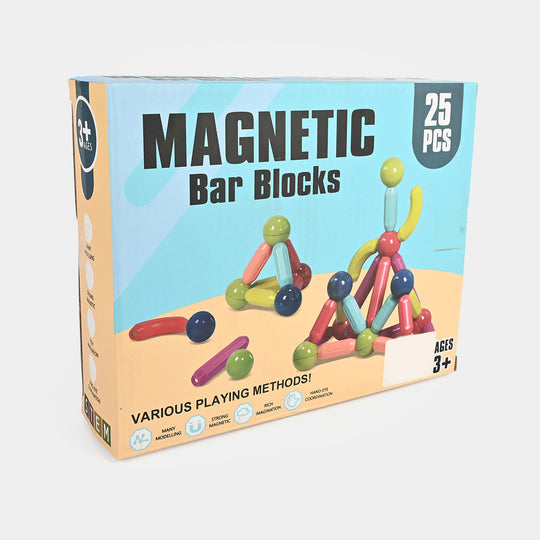 Magnetic Building Stick & Block Toy Set | 25Pcs