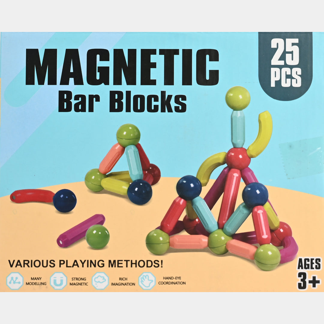 Magnetic Building Stick & Block Toy Set | 25Pcs