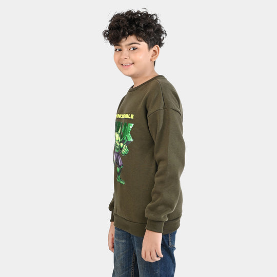 Boys Fleece Sweatshirt Character-Olive