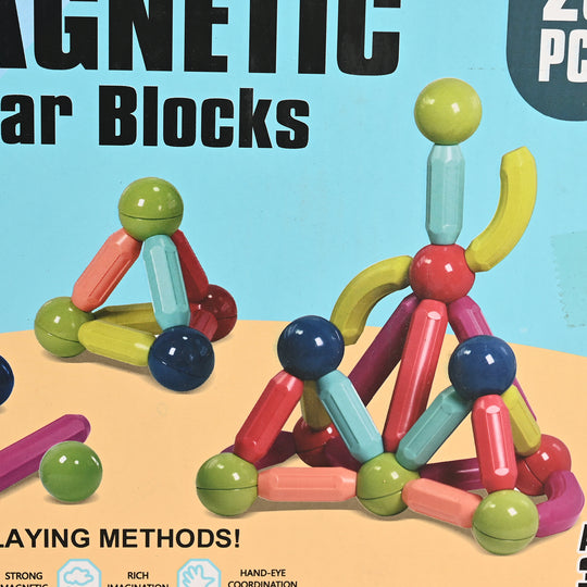 Magnetic Building Stick & Block Toy Set | 25Pcs