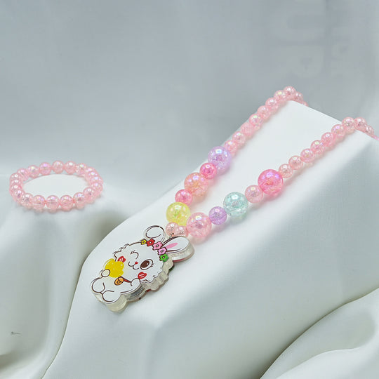 GIRLS CHARM BEADED NECKLACE & BRACELET