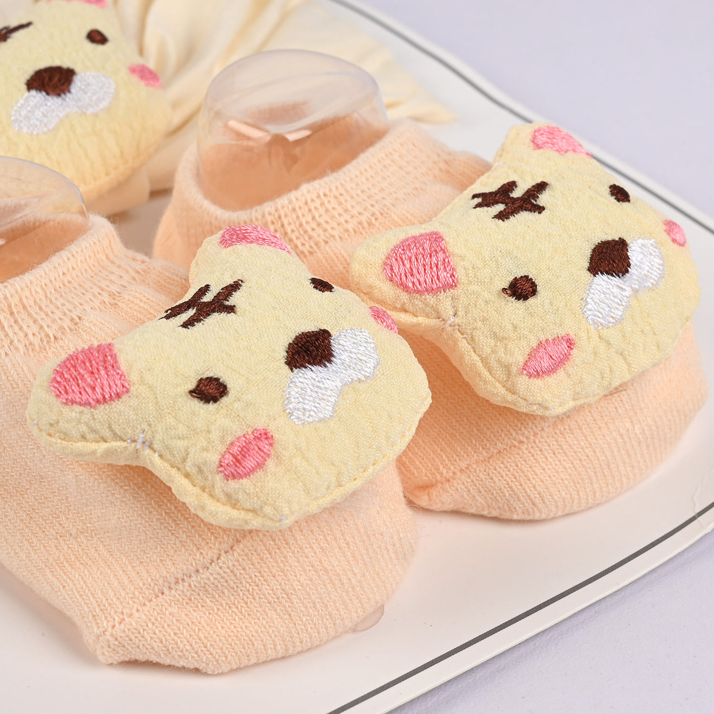 Infant Baby Care 2PCs Set Cap With Socks | Cream