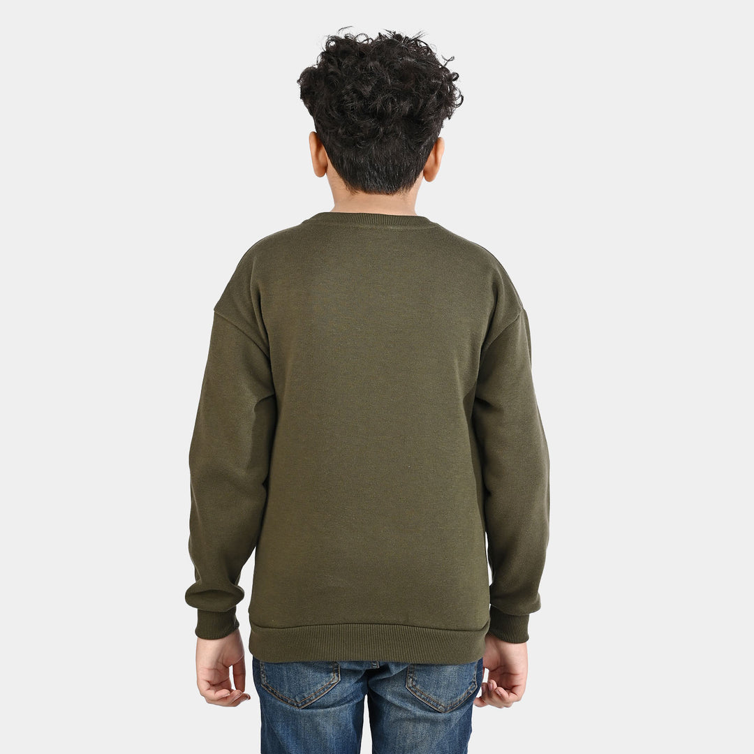 Boys Fleece Sweatshirt Character-Olive
