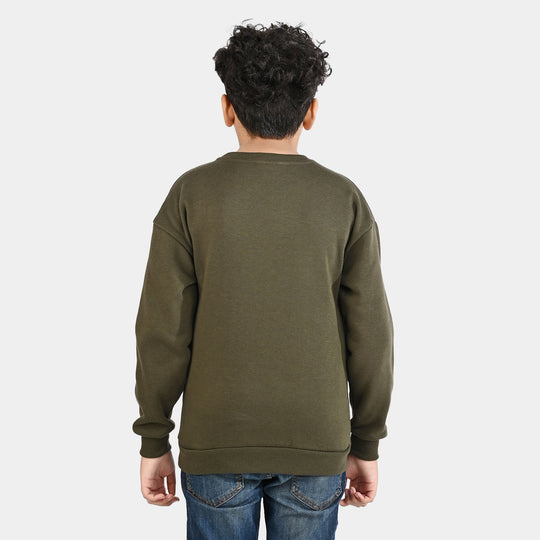 Boys Fleece Sweatshirt Character-Olive