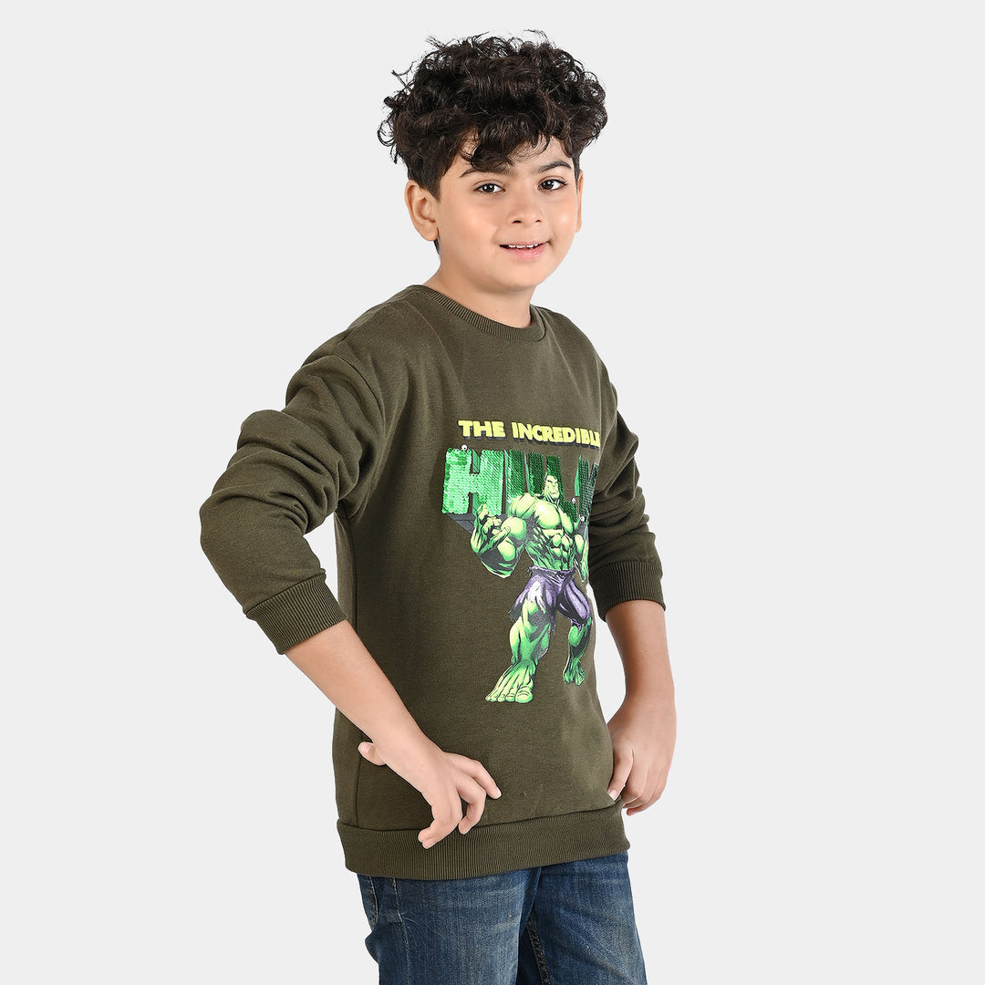Boys Fleece Sweatshirt Character-Olive
