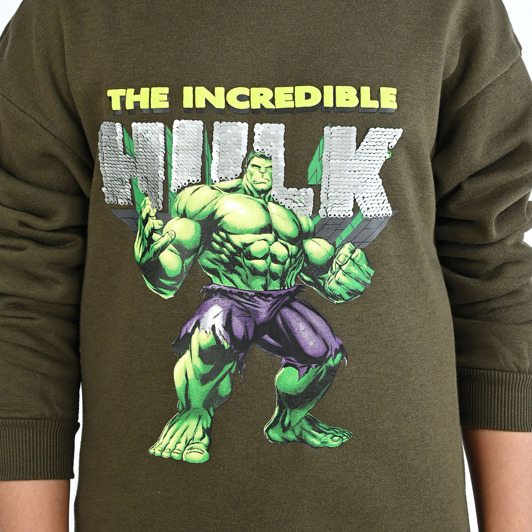 Boys Fleece Sweatshirt Character-Olive