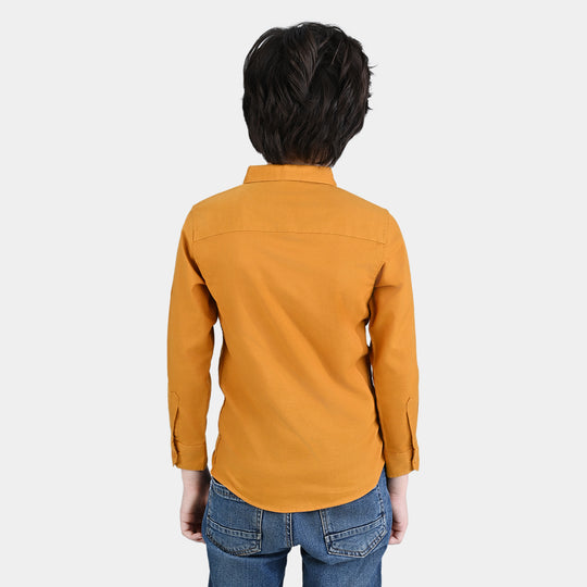 Boys Cotton Casual Shirt F/S Hero-Mustard