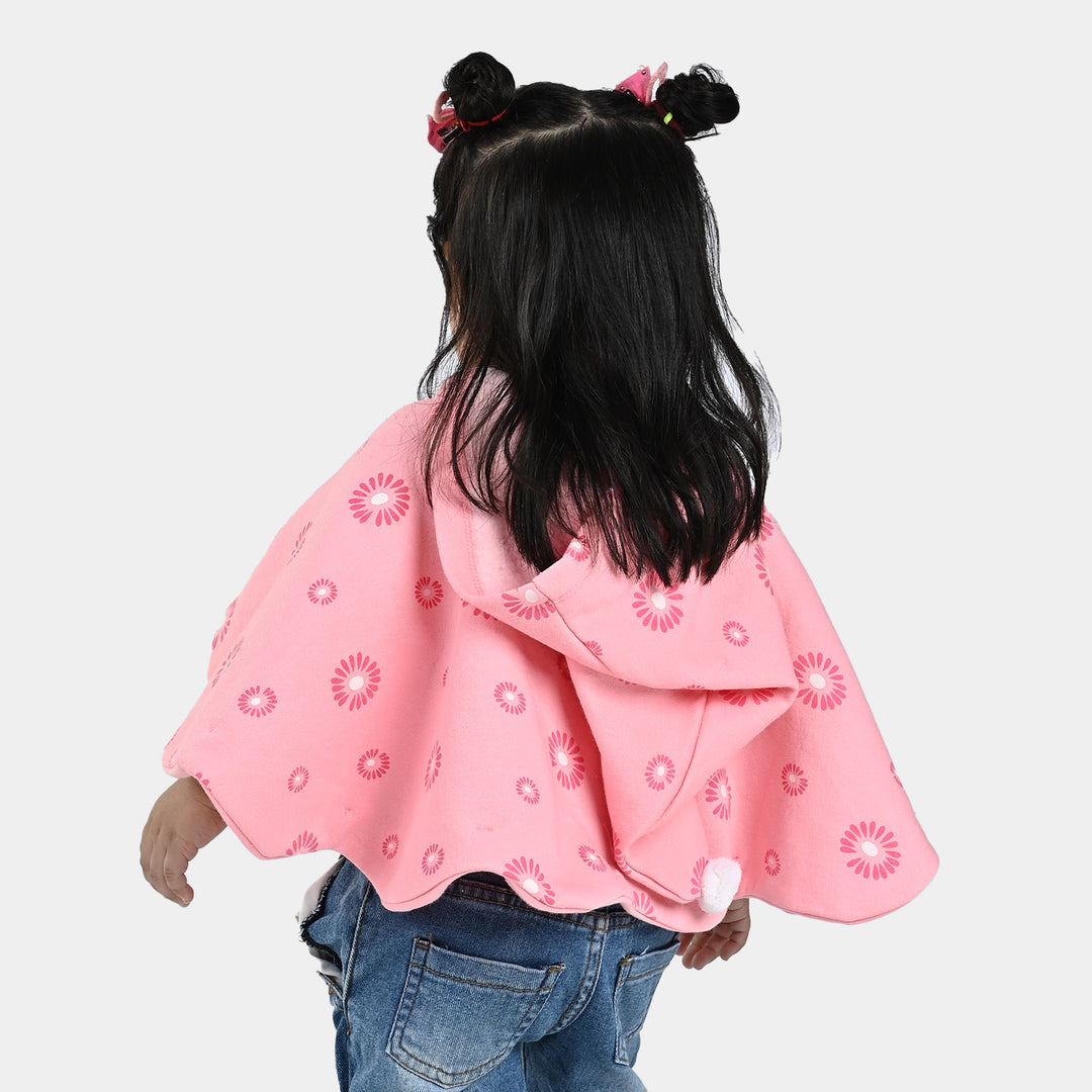 Infant Girls Fleece Knitted Jacket Flowers-Candy.Pink