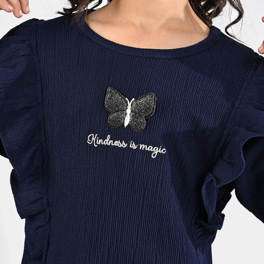 Girls Poly Crinkle 2 Piece KINDNESS IS MAGIC-Blue