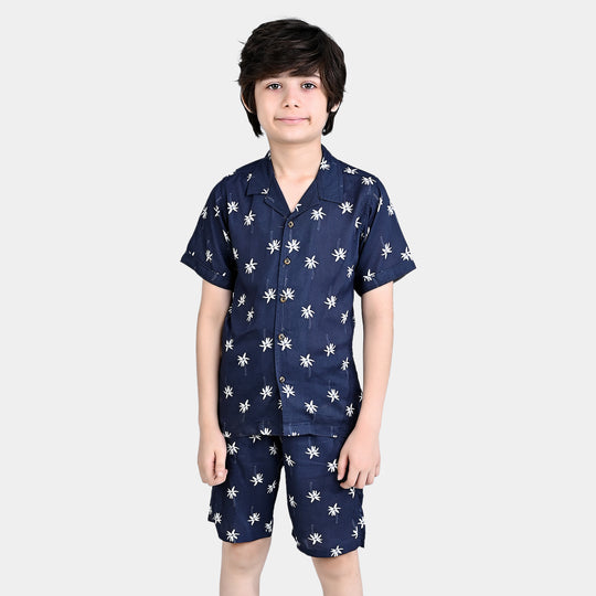 Boys Viscose Woven Suit Palm Trees