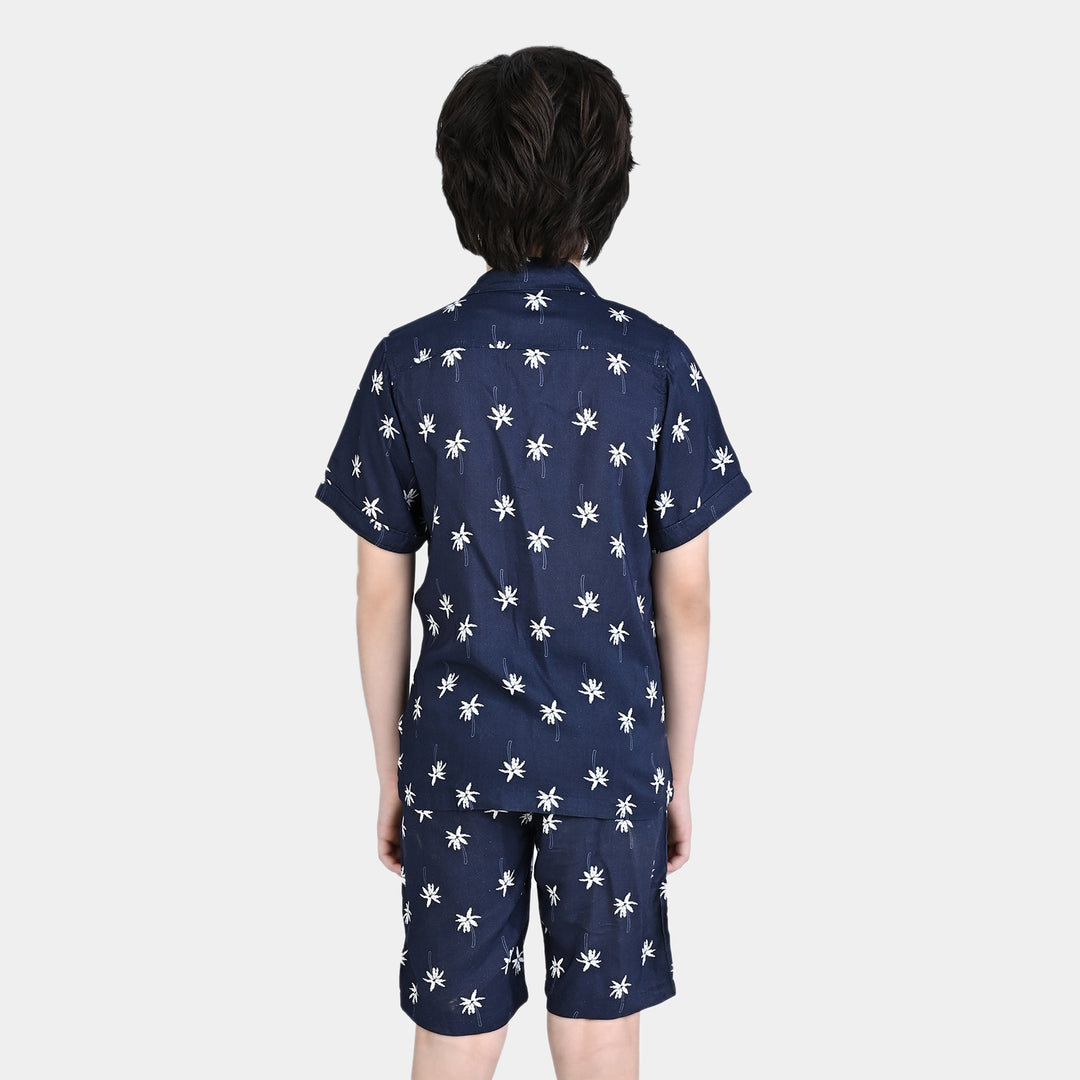 Boys Viscose Woven Suit Palm Trees