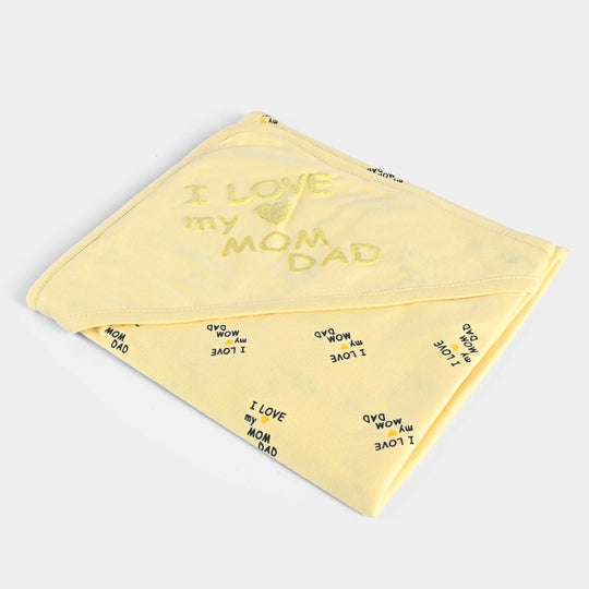 Baby Wrapping Sheet I Love Mom Dad | Yellow