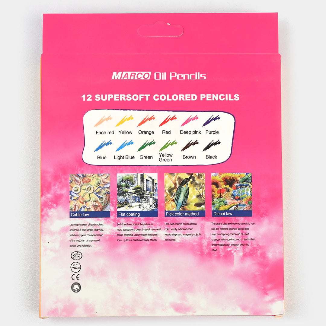 Oil Color Pencil | 12PCs