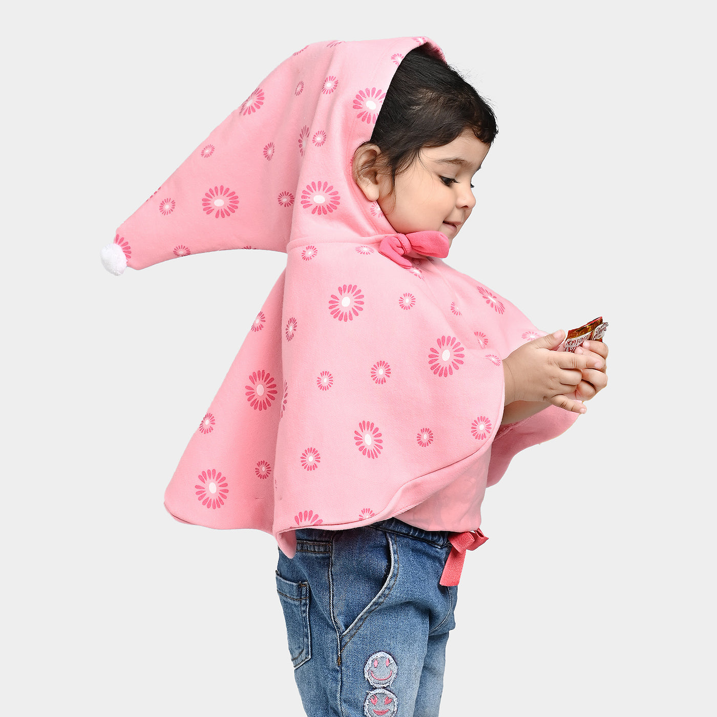 Infant Girls Fleece Knitted Jacket Flowers-Candy.Pink