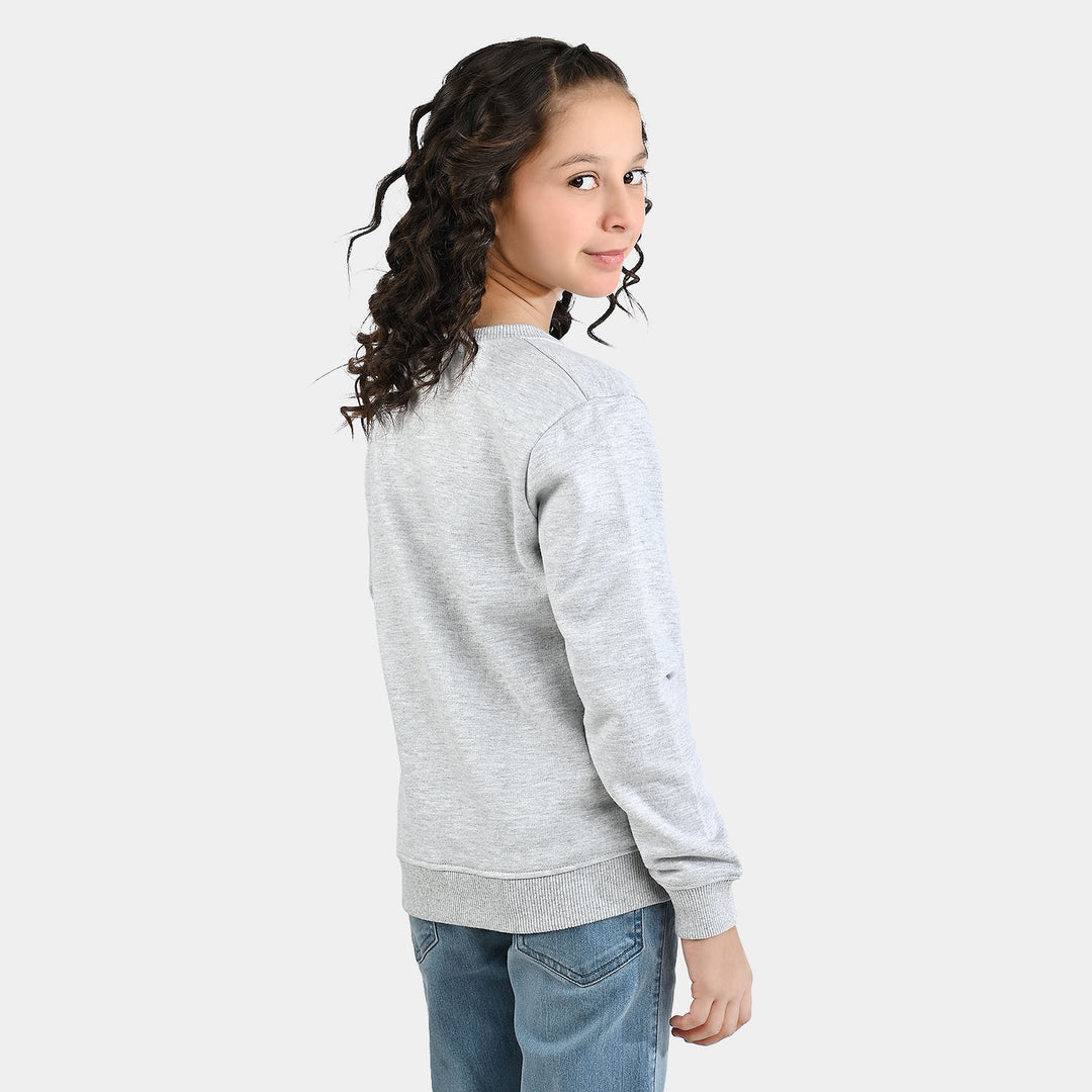 Girls Fleece Sweatshirt LOVE TO BE HAPPY-GREY