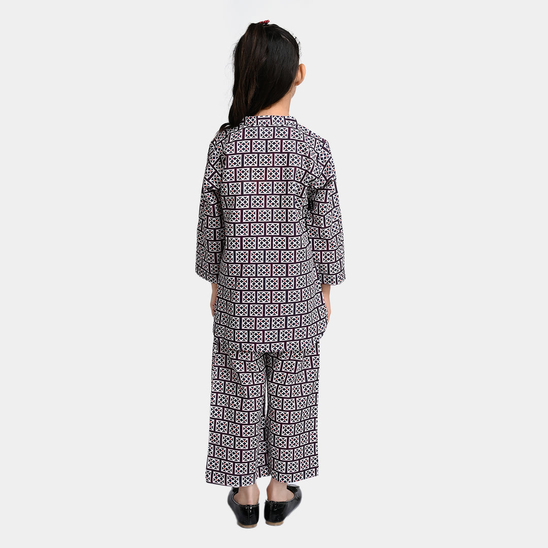 Girls khaddar 2PC Co-ord Set -White