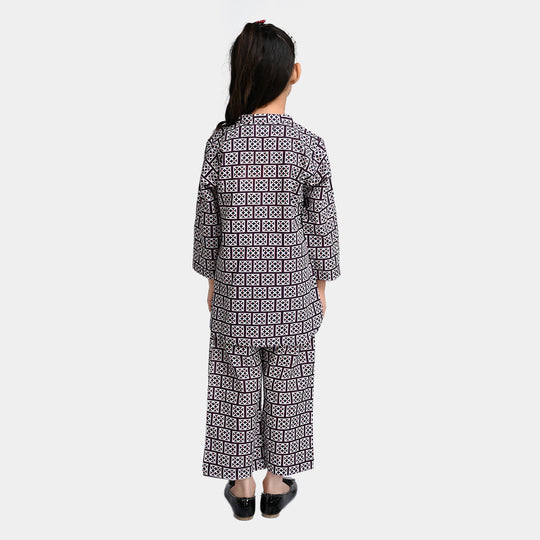 Girls khaddar 2PC Co-ord Set -White