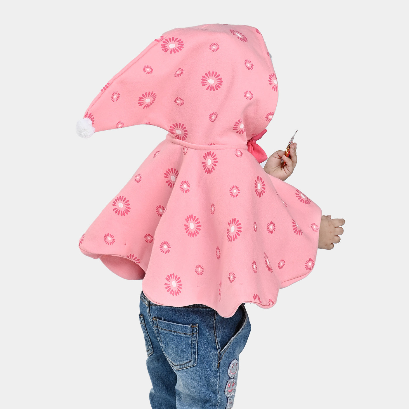 Infant Girls Fleece Knitted Jacket Flowers-Candy.Pink