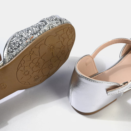 Girls Pumps 11-136-SILVER