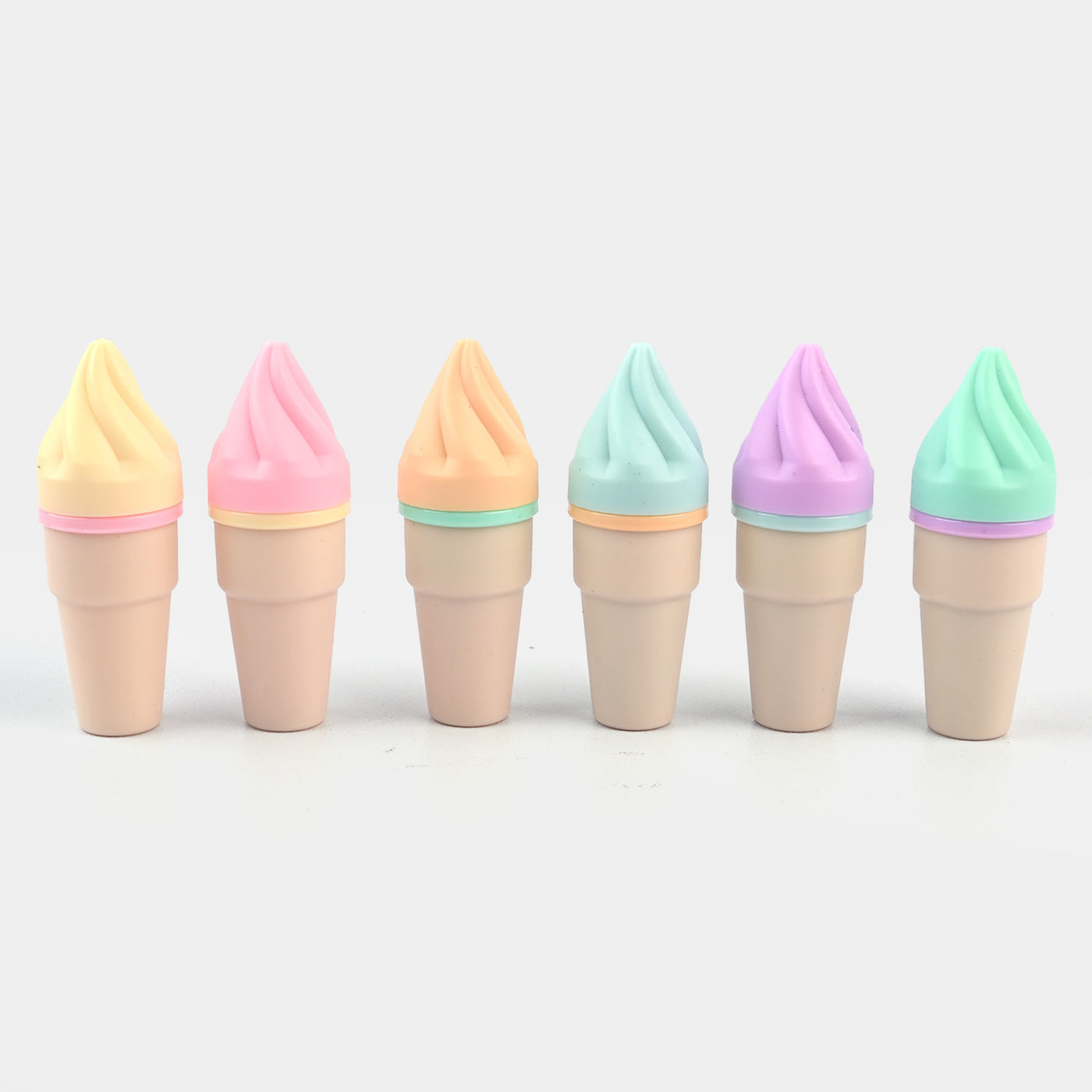 Ice-Cream Shape Mini Highlighter Markers Set 6 Pcs