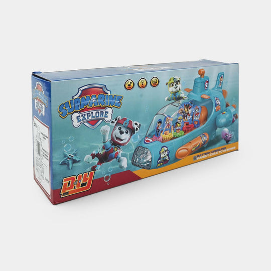 Electric Transparent Gear Submarine Toy for kids