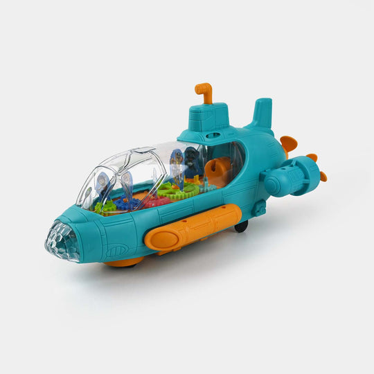 Electric Transparent Gear Submarine Toy for kids