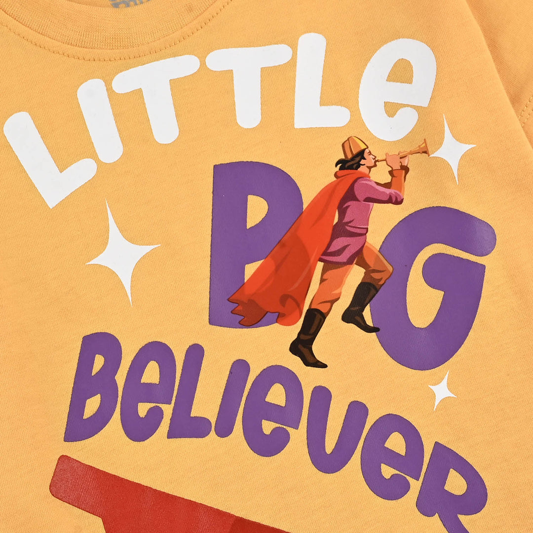 Boys Cotton Jersey T-Shirt Big Believer-Citrus