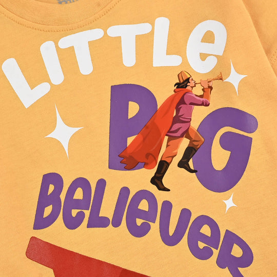 Boys Cotton Jersey T-Shirt Big Believer-Citrus