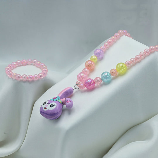 GIRLS CHARM BEADED NECKLACE & BRACELET