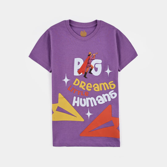 Girls Cotton Jersey T-Shirt Little Humans-PURPLE