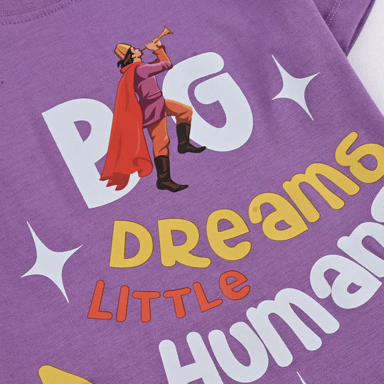 Girls Cotton Jersey T-Shirt Little Humans-PURPLE