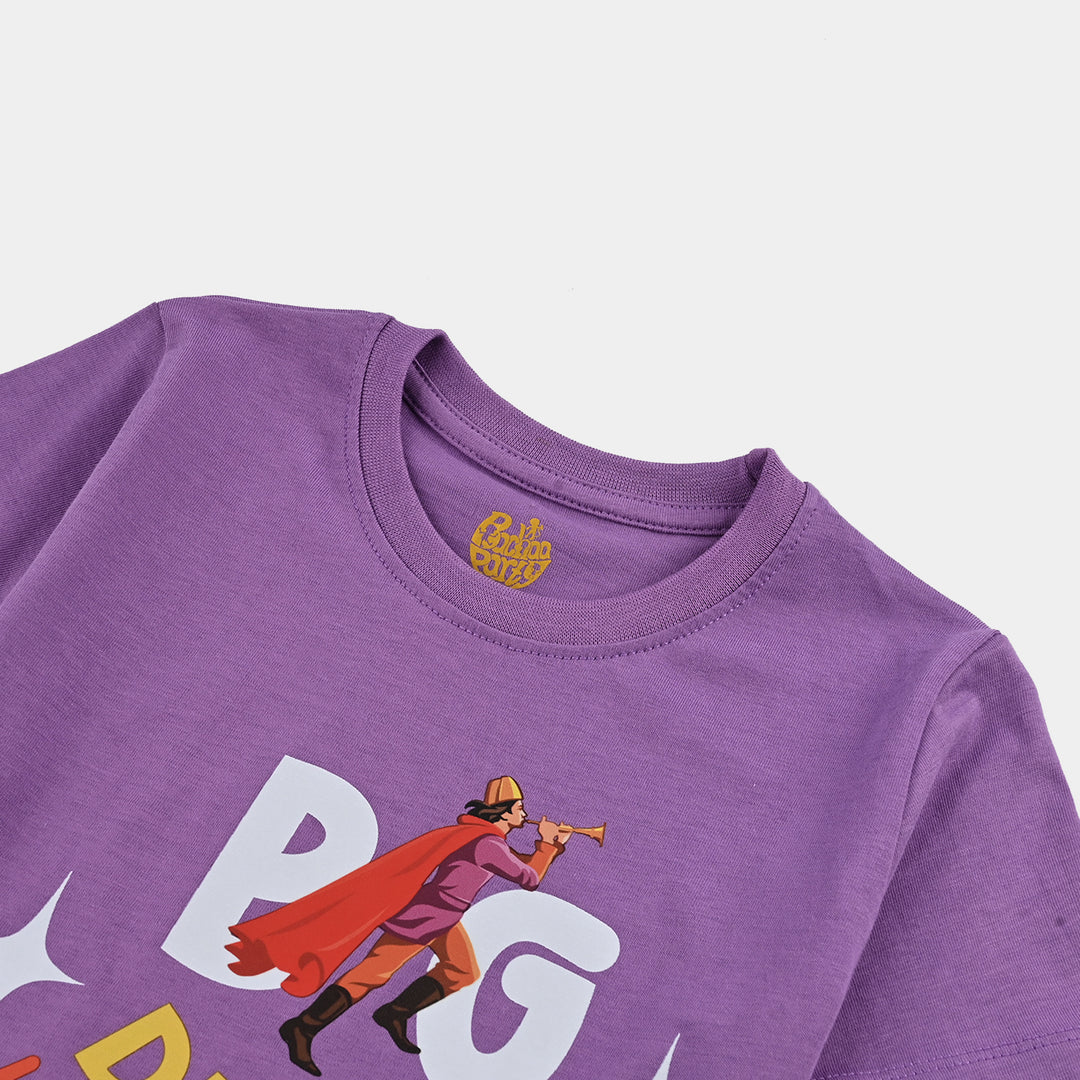Girls Cotton Jersey T-Shirt Little Humans-PURPLE