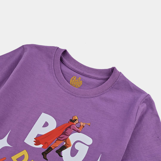Girls Cotton Jersey T-Shirt Little Humans-PURPLE