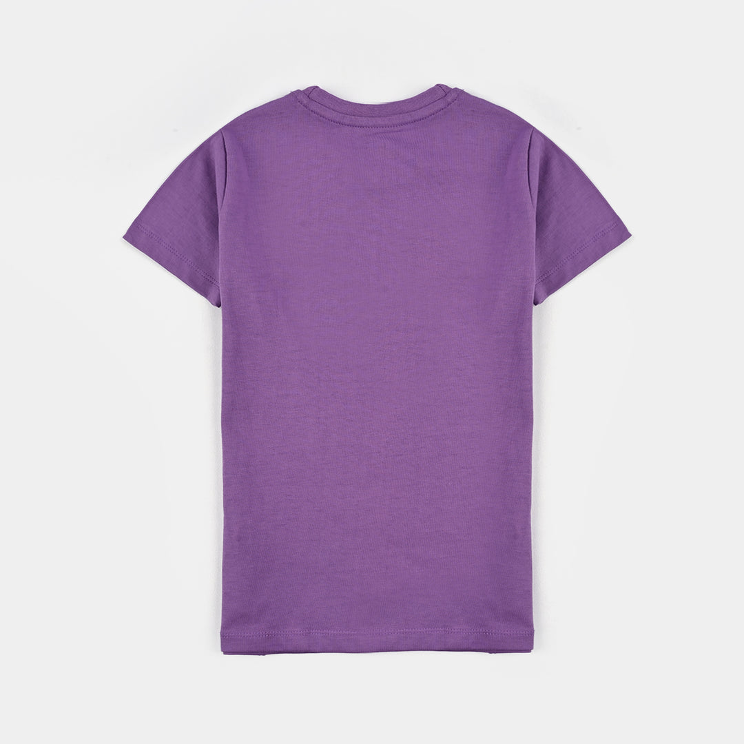 Girls Cotton Jersey T-Shirt Little Humans-PURPLE