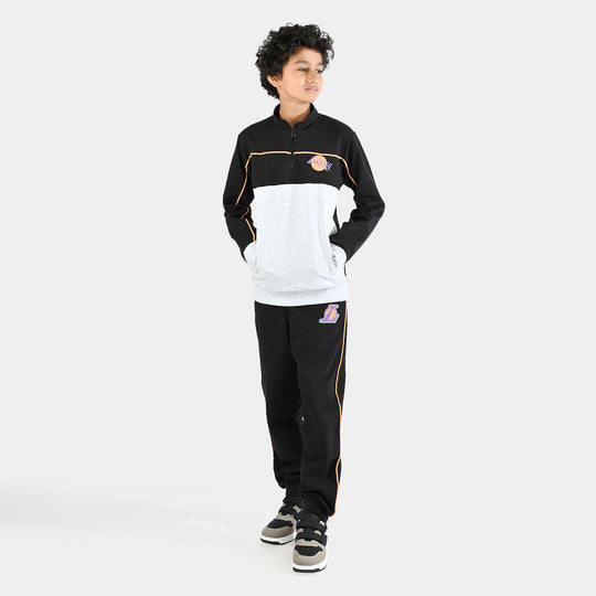Boys Jersey/Terry 2 Piece Suit Lakers - Black/Grey