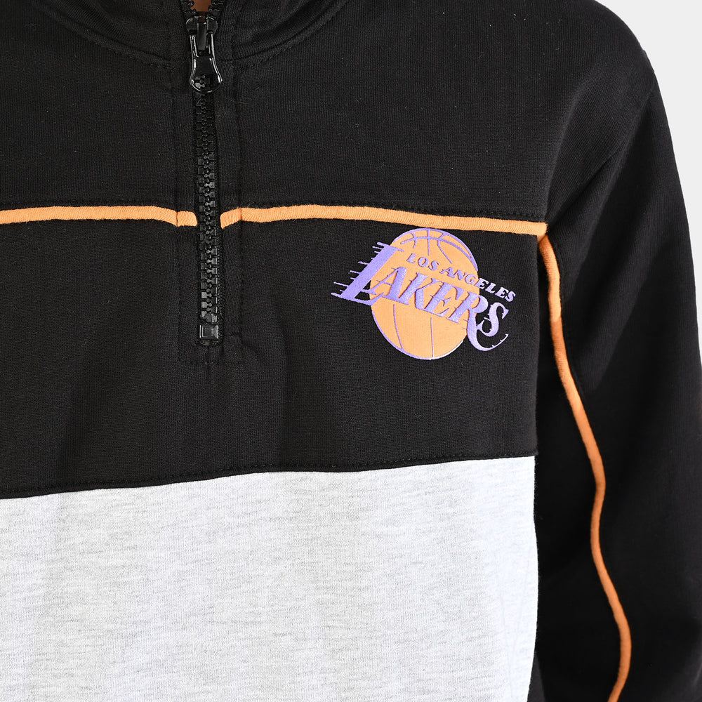 Boys Jersey/Terry 2 Piece Suit Lakers - Black/Grey