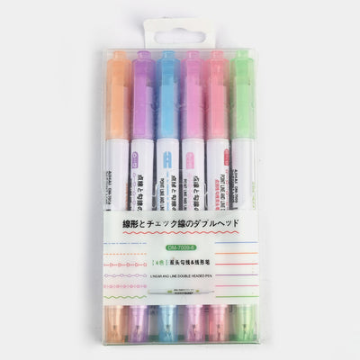 Students Curve Liner Color Pen 6 Pack