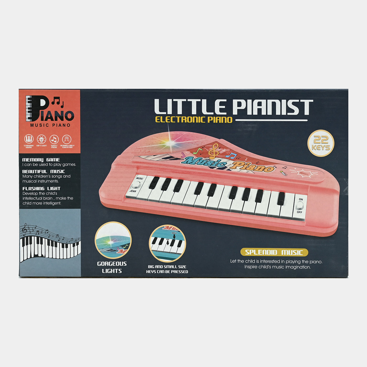 Keyboard/Piano With Light + Music For Kids