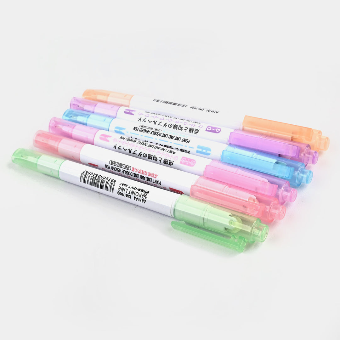 Students Curve Liner Color Pen 6 Pack