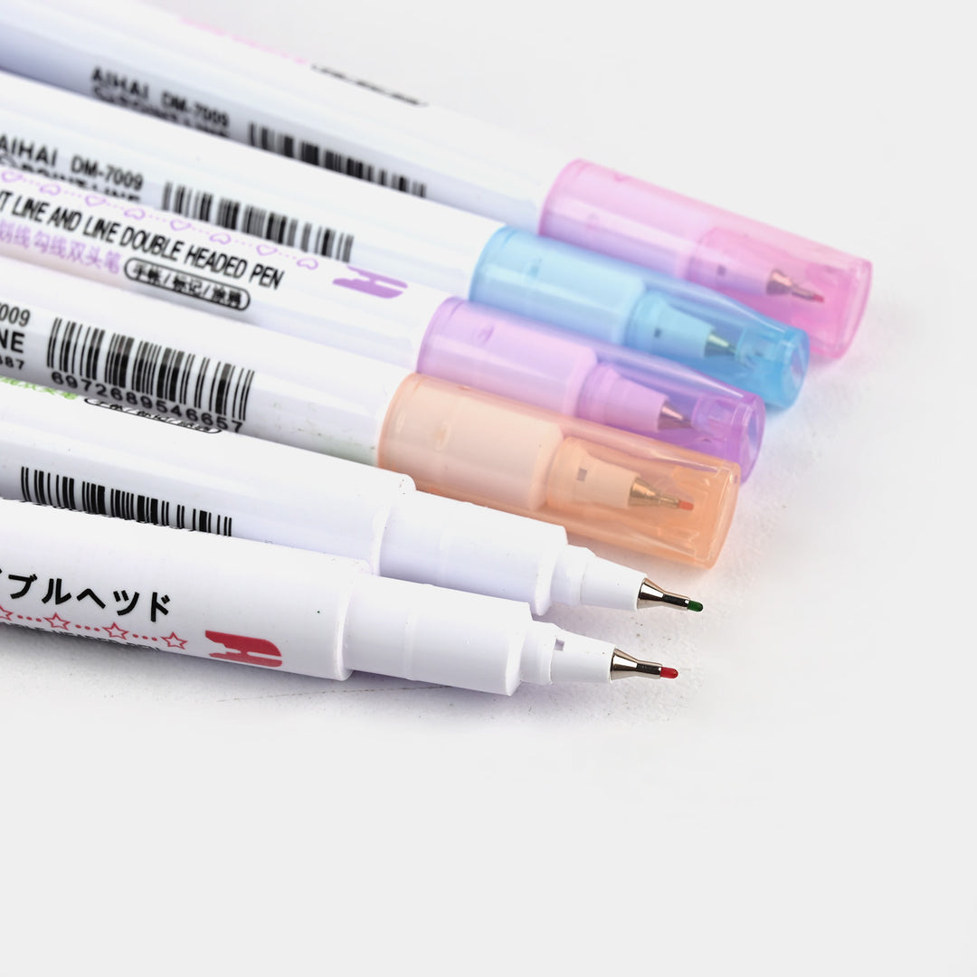Students Curve Liner Color Pen 6 Pack