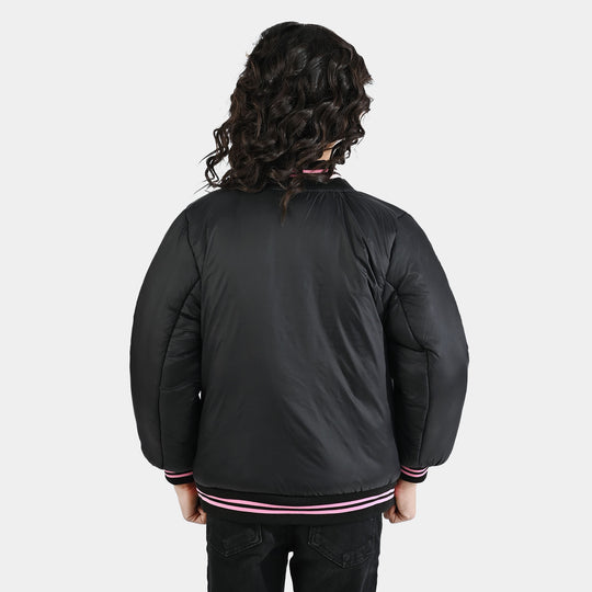Girls Quilted Jacket F/S First Have Fun-BLACK