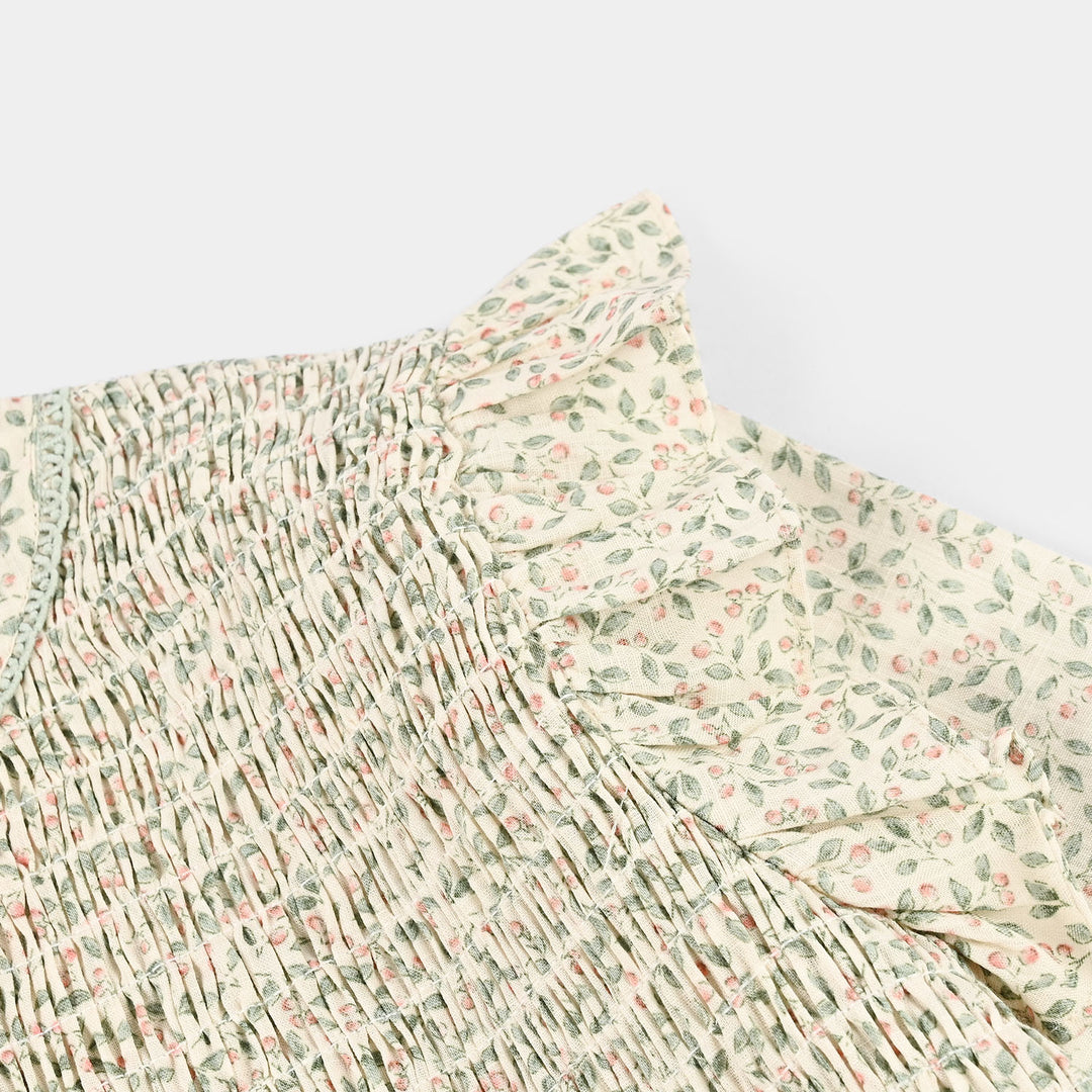 Girls Cotton Casual Frock (Chinky) - Multi