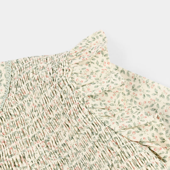 Girls Cotton Casual Frock (Chinky) - Multi