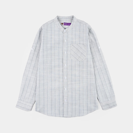 Boys Yarn Dyed Shirt (Rebel) - Light Blue