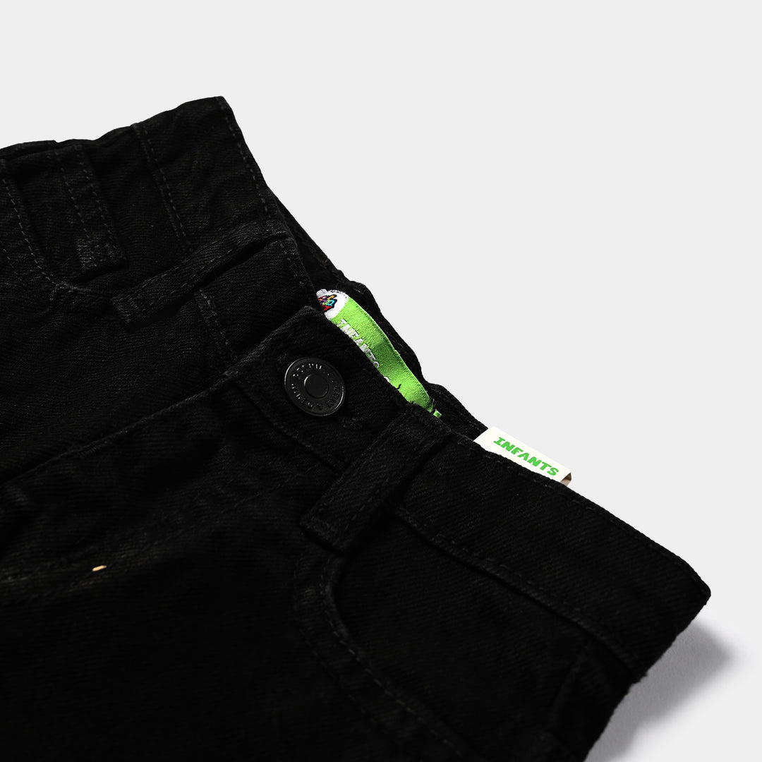 Infant Boys Denim Stretch Short Mario-BLACK