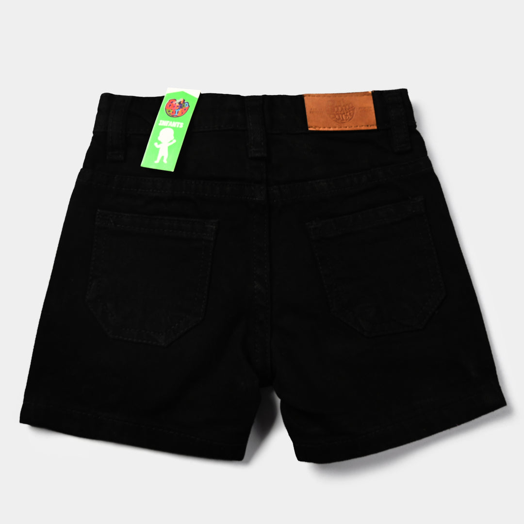 Infant Boys Denim Stretch Short Mario-BLACK