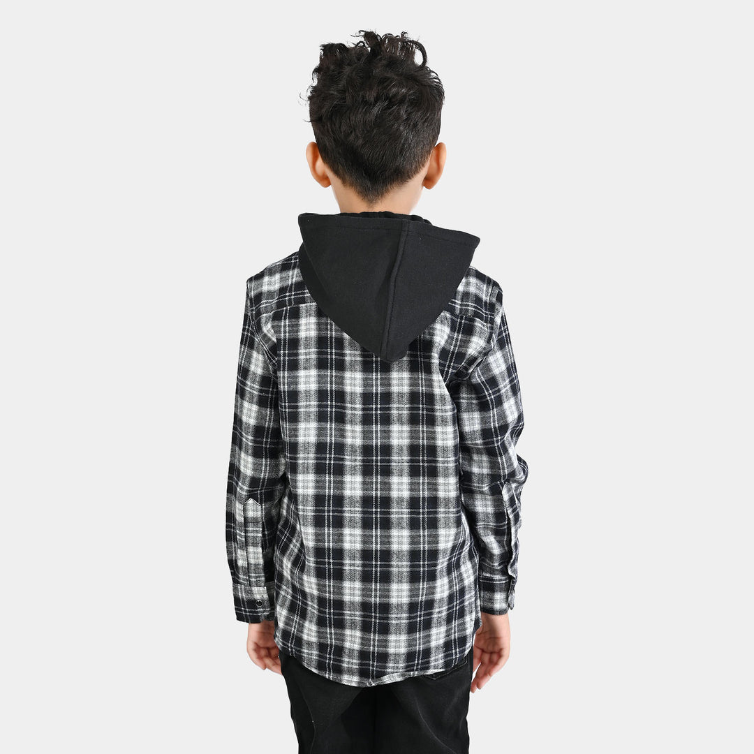 Boys Flannel Shirt F/S (Amazing Day)-Black Check